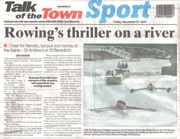 Rower's thriller on a river